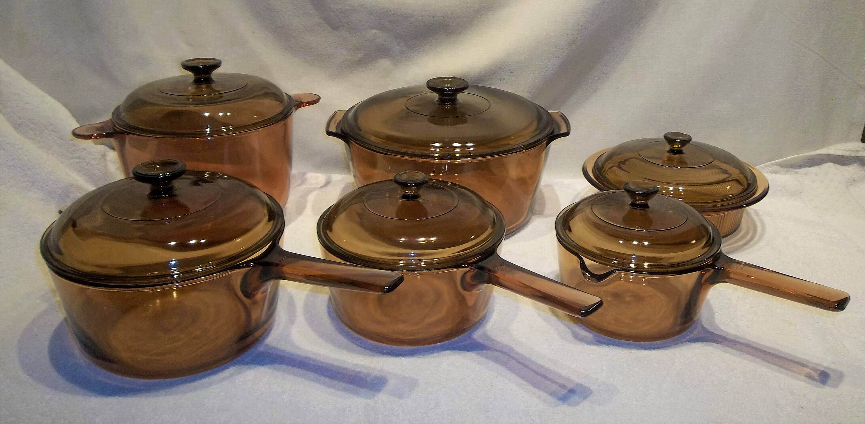 Vintage Vision Ware Cookware Set Amber Glass Tall Dutch Oven Etsy