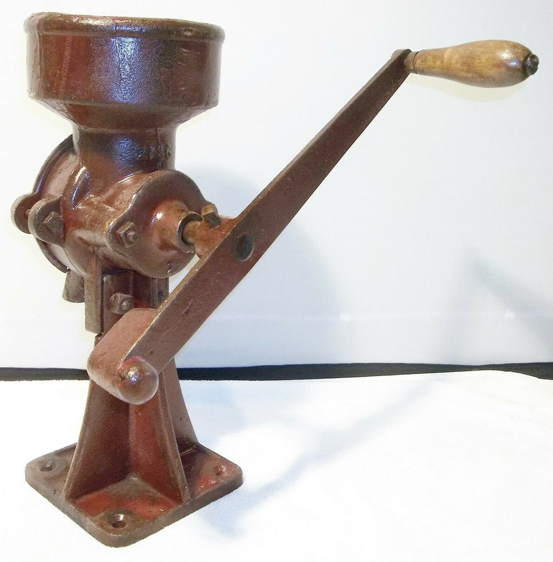 Large Antique Cast Iron Hand Crank Grain Wheat Corn Coffee Etsy