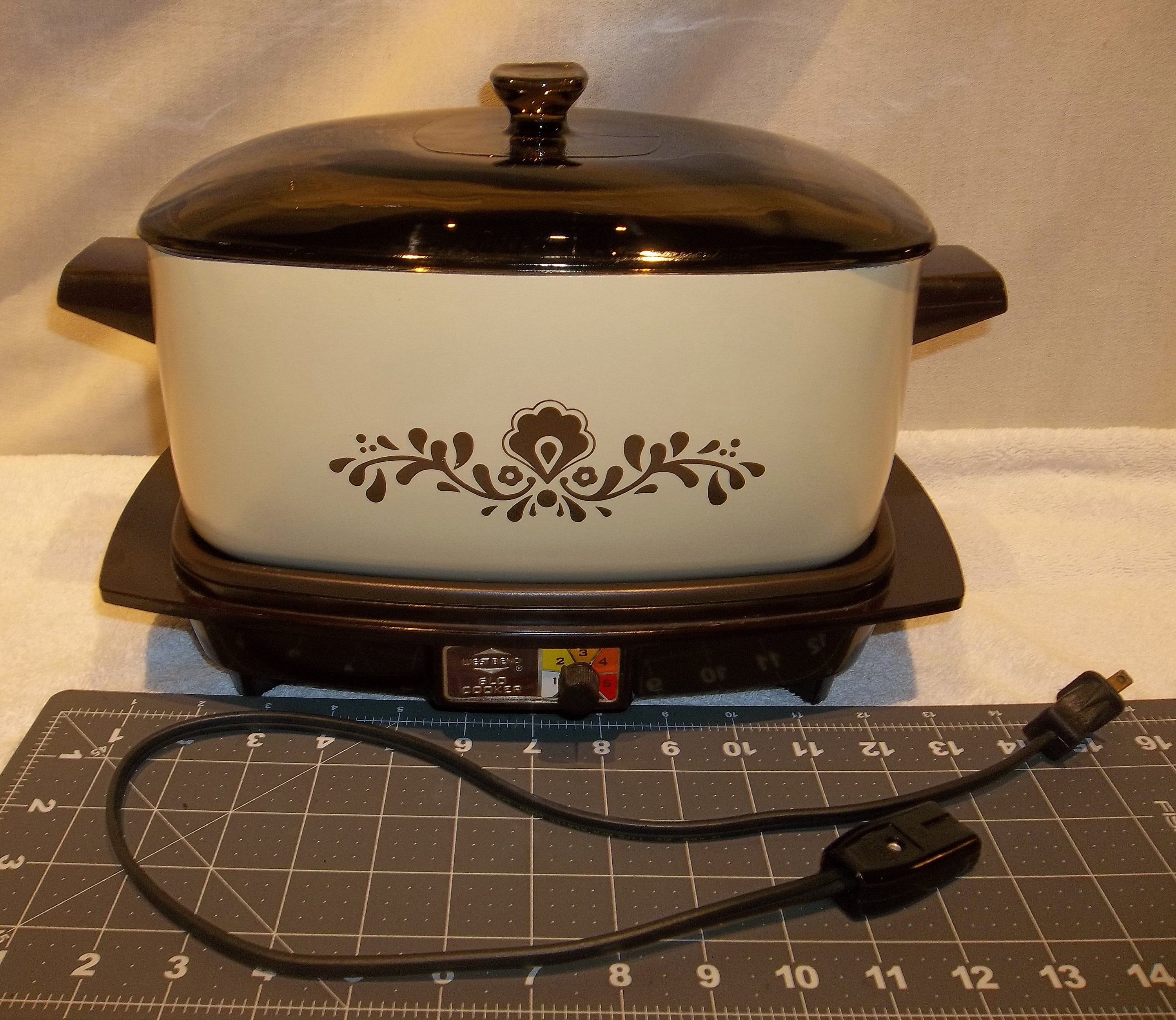 Vintage West Bend 5 Qt. Oblong Cook & Tote Pan & Travel Slow Cooker Griddle  Base