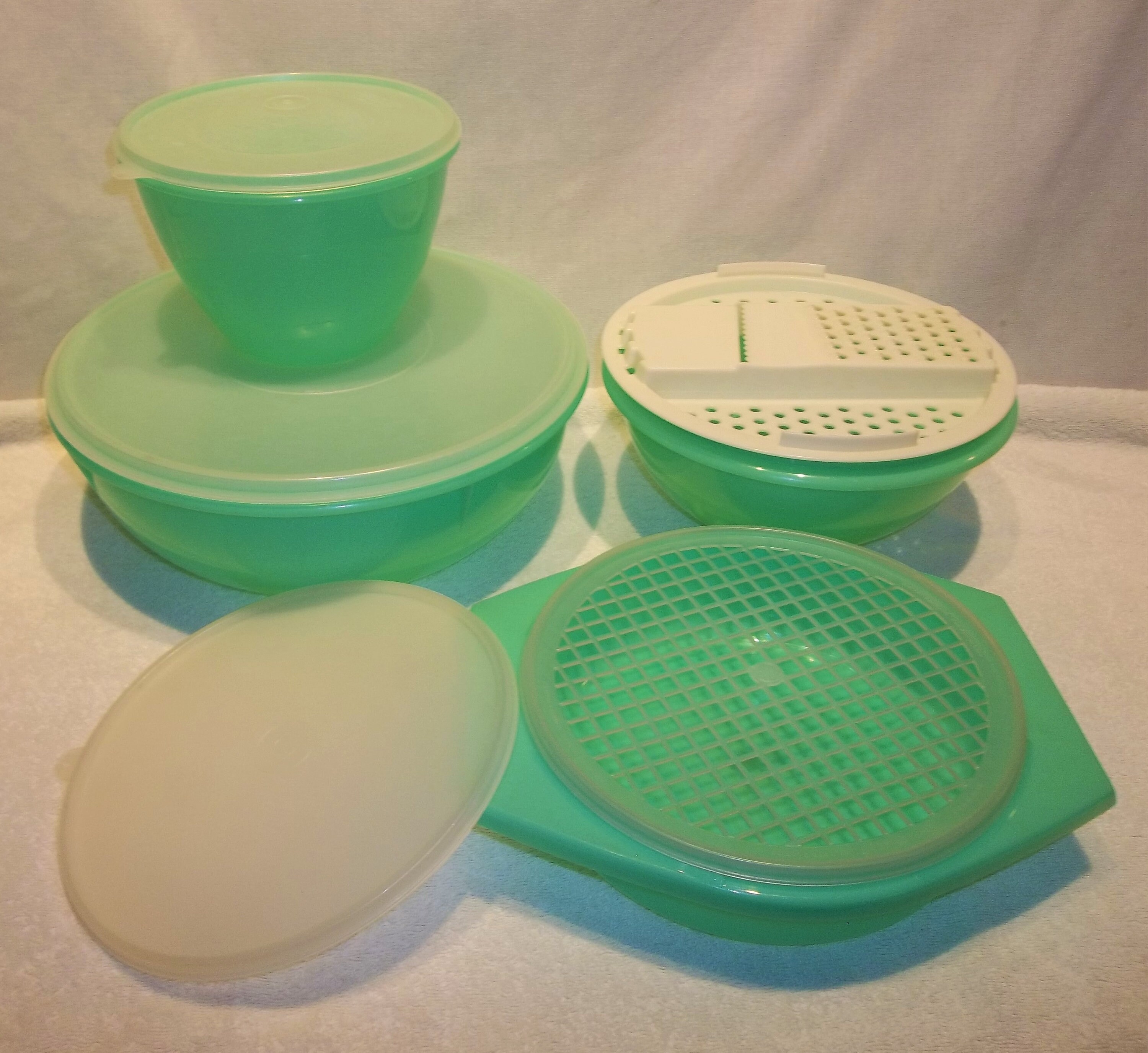 Antique Tupperware Jadeite Green Salad Set Vintage Keepers Fix Etsy