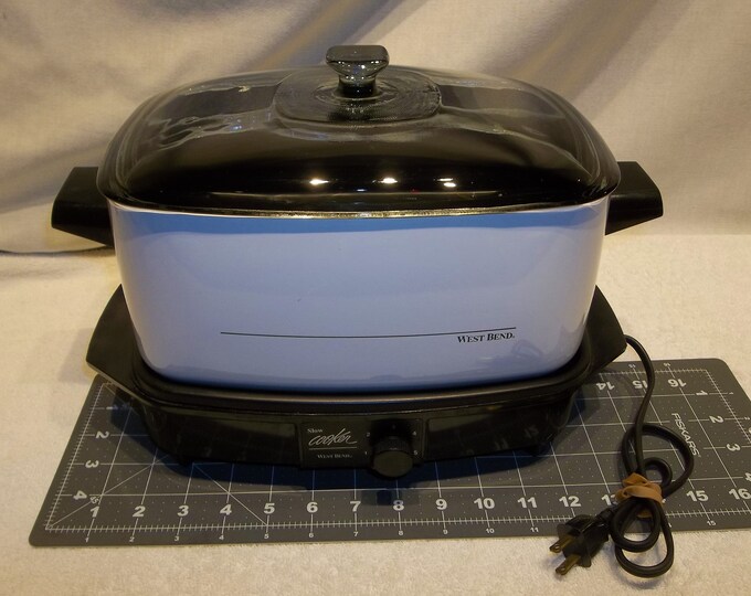 Vintage West Bend Slow Cooker Electric Skillet Black & White Etsy