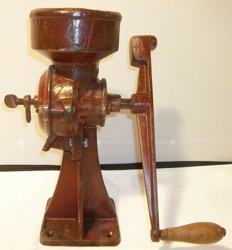 Large Antique Cast Iron Hand Crank Grain Wheat Corn Coffee Etsy