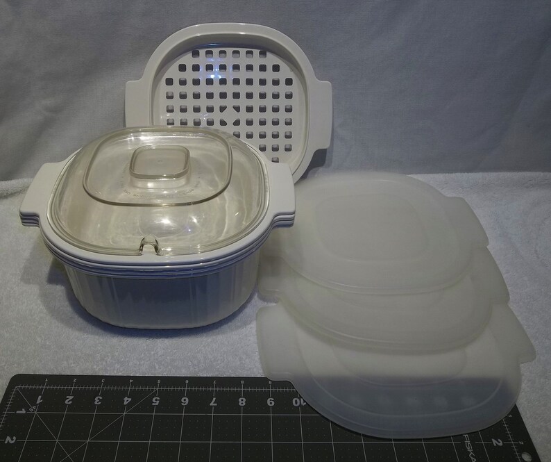 Vintage Rubbermaid Stacking Microwave Cookware Set Casserole Etsy