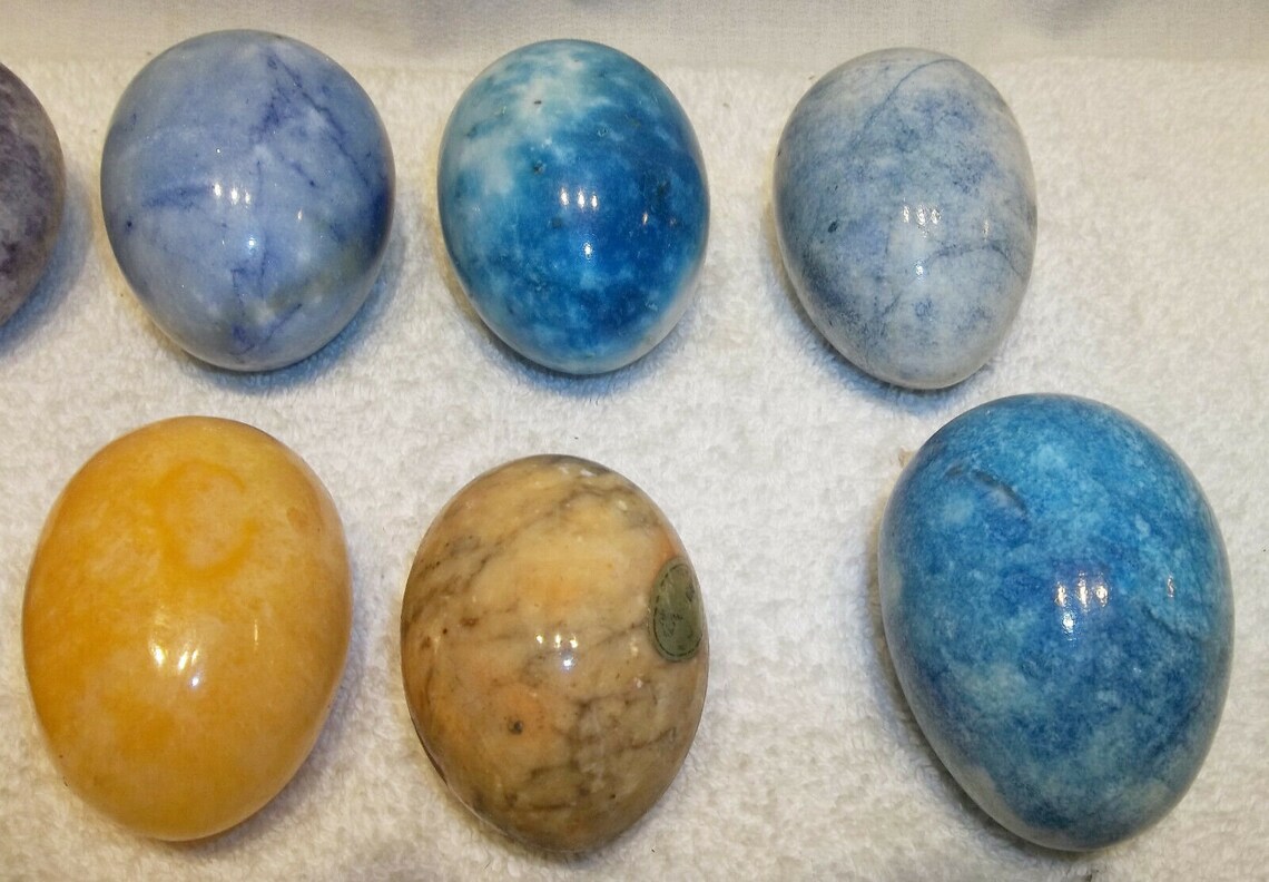 Set of 17 Vintage Assorted Alabaster Granite Marble Polish Etsy