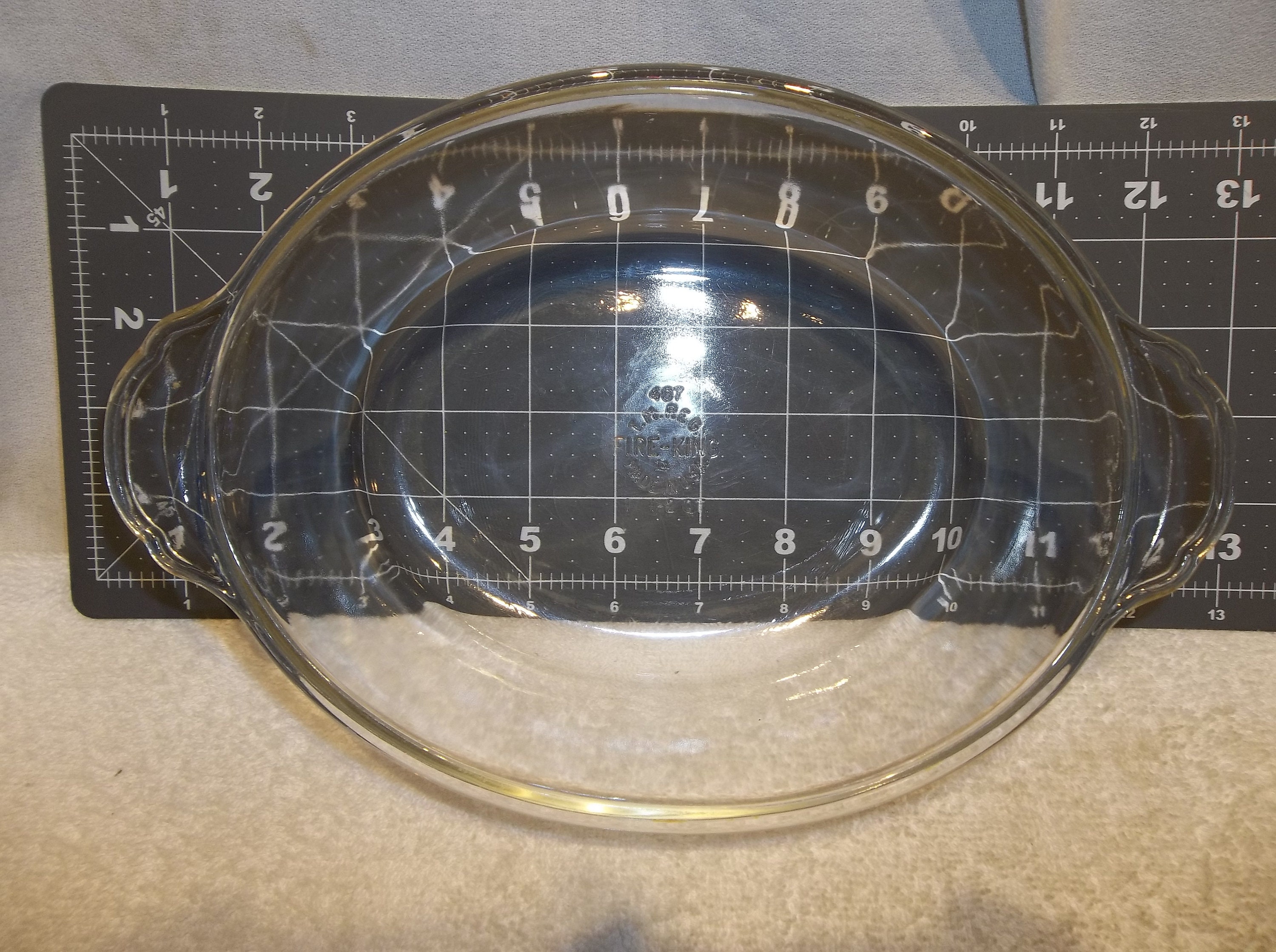 Antique Fire King Clear Glass Oval Casserole Baking Dish Etsy