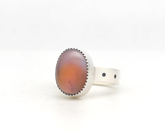 Lavender Quartz Handmade Ring Sterling Silver Made In USA Purple Minimalist Modern Style