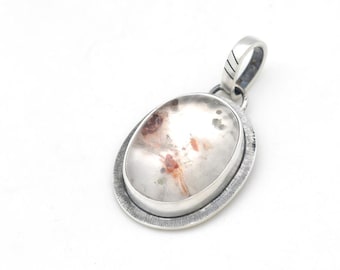 Quartz Pyrite Crystal Handmade Pendant Sterling Silver Pendant In USA  Minimalist Modern Style