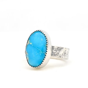 Sonoran Gold Türkis Ring Handgemachte Sterling Silber Made In USA Grün Türkis in Minimalist Modern Southwest Style.