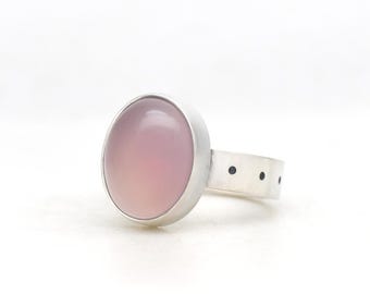 Lavender Quartz Handmade Ring Sterling Silver Made In USA Purple Minimalist Modern Style