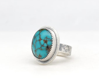 Cloud Mountain Turquoise Ring Handmade Sterling Silver Ring Made In USA Southwestern Jewelry