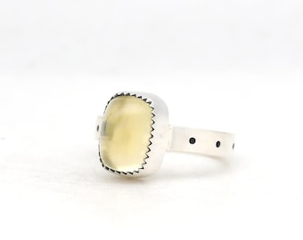 Citrine Ring Handmade  Sterling Silver, Made In USA  Modern Minimalist