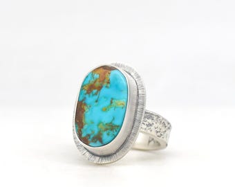 Royston Royal Blue Turquoise Ring Handmade Jewelry Made In USA in Minimalist Modern Southwest Style