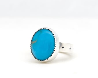 Kingman  Turquoise Ring Handmade Silver Ring Made In USA Southwestern Jewelry