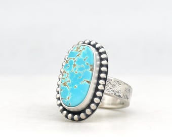 Royston Turquoise Ring Handmade Jewelry Made In USA in Minimalist Modern Southwest Style