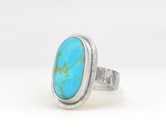 Royston Turquoise Ring Handmade Silver Ring Made In USA Southwestern Jewelry