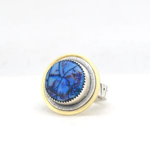 Sterling Monarch Opal Ring Handmade in Sterling Silver, Made In USA in a Modern Southwestern Style