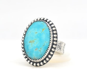 Royston Turquoise Ring Handmade Silver Ring Made In USA Southwestern Jewelry