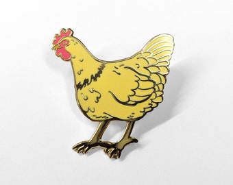Chicken - hard enamel Pin in Gold