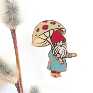 Rainy Day Gnome Cloisonne (hard enamel) Pin