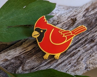 Cardinal hard enamel pin