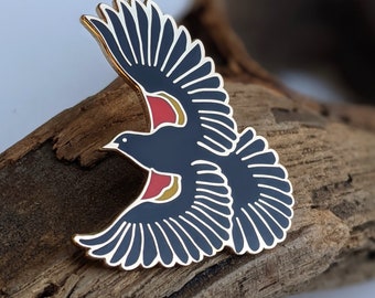 Red Winged Blackbird " hard enamel pin