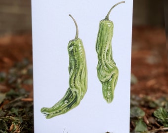 Shishito Peppers Art Card (Blank Inside) Note Card