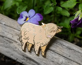 Harde emaillen pin Highland Cow