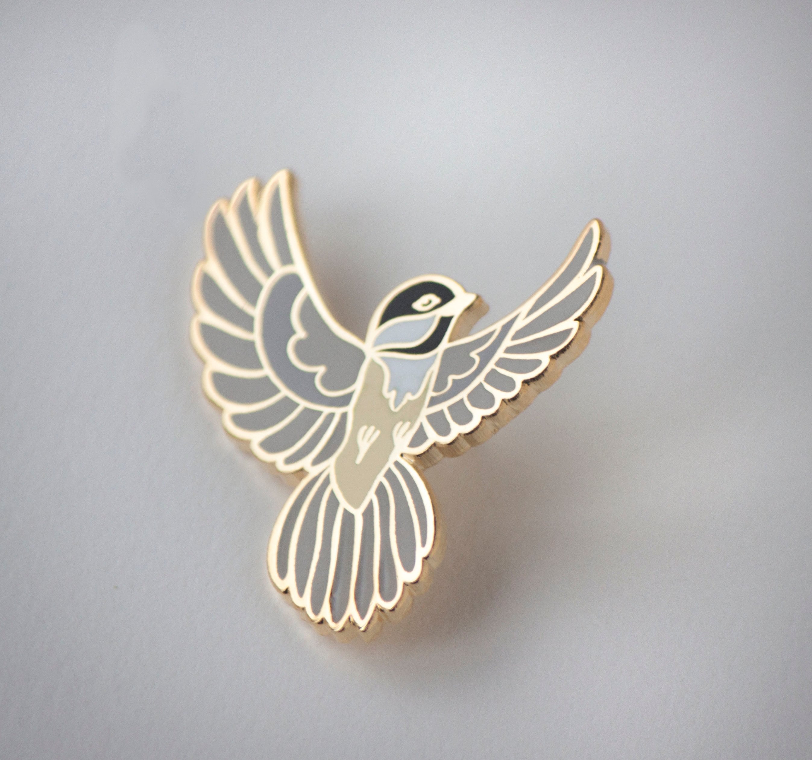 Wooden Pin Chickadee Lapel Pin