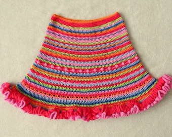 Crochet pattern for skirt 'Flowy Grace' 8 - 9 years (Large)