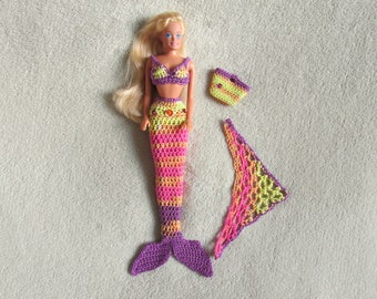Nederlands haakpatroon: zeemeerminset voor alle prinsessen- en barbiepoppen
