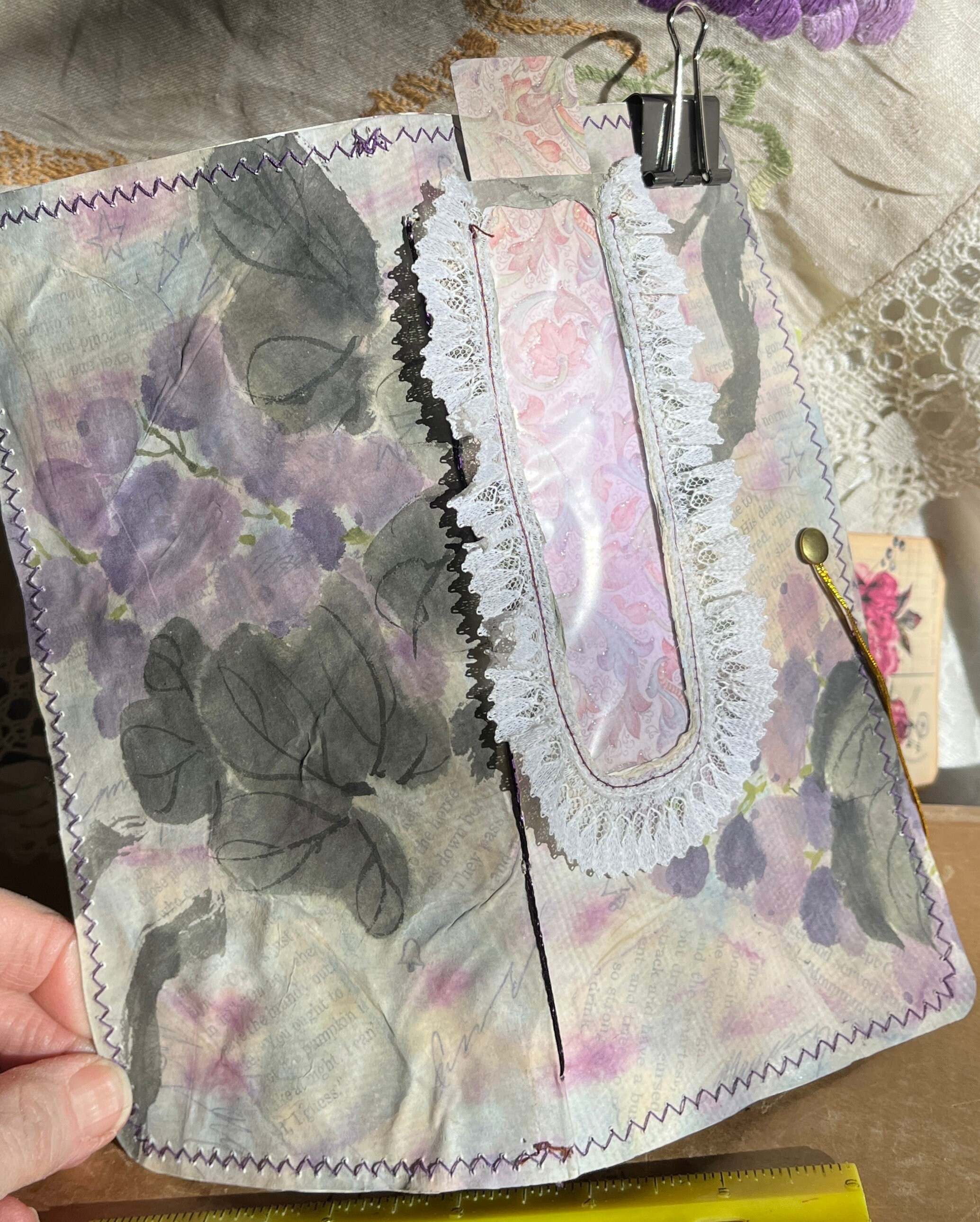Handmade Upcycled Envelope Mini Junk Journal Crinkly Textured Collaged Handmade Upcycled Envelope Mini Junk Journal Crinkly Textured Collaged