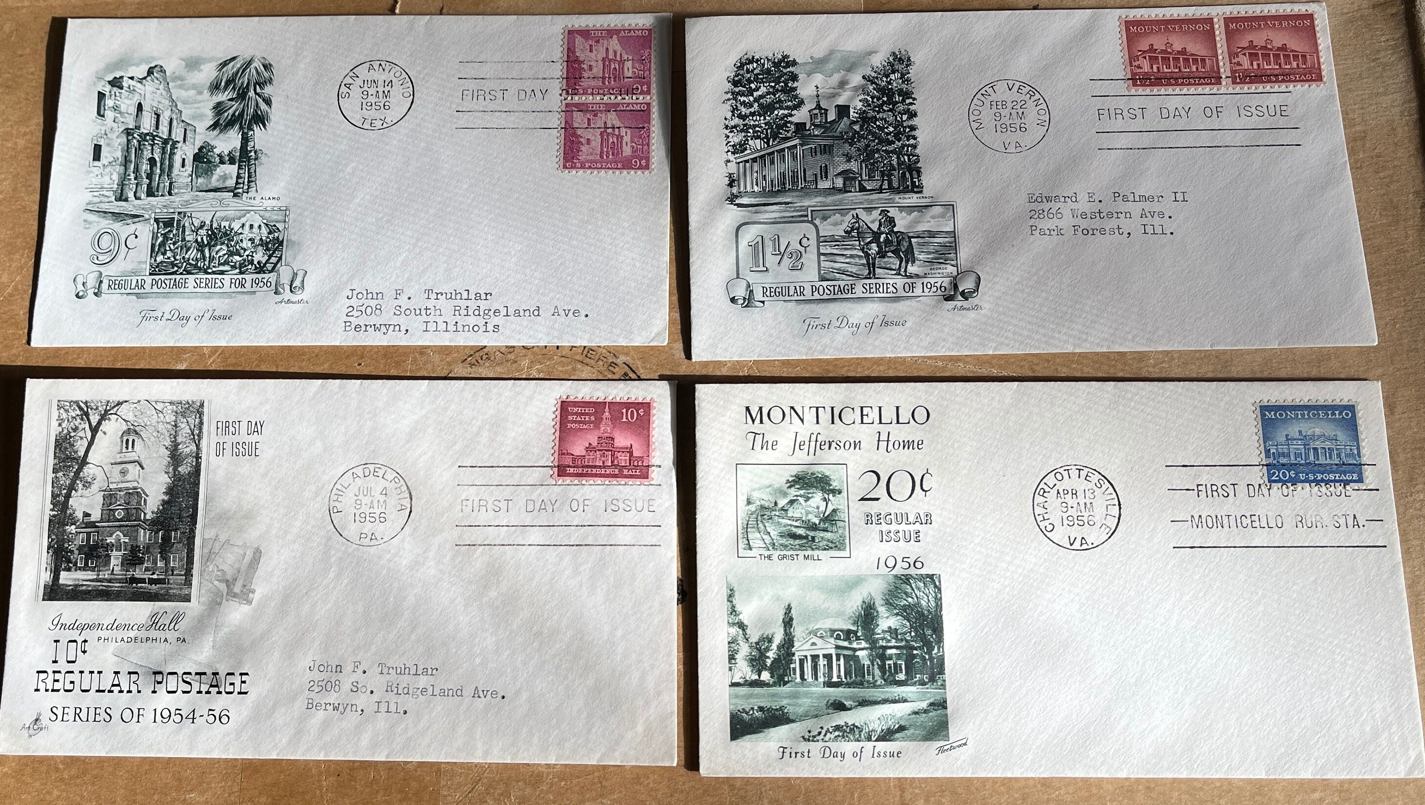 Set of 20 First Day Covers of US Commemorative Stamps Issued Between