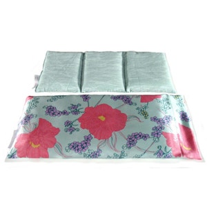 Mint Green with Pink Flowers Heating Pad. Bed Warmer. Chair Back Warmer. Arthritis Pain Relief. Warm, Cold Compress
