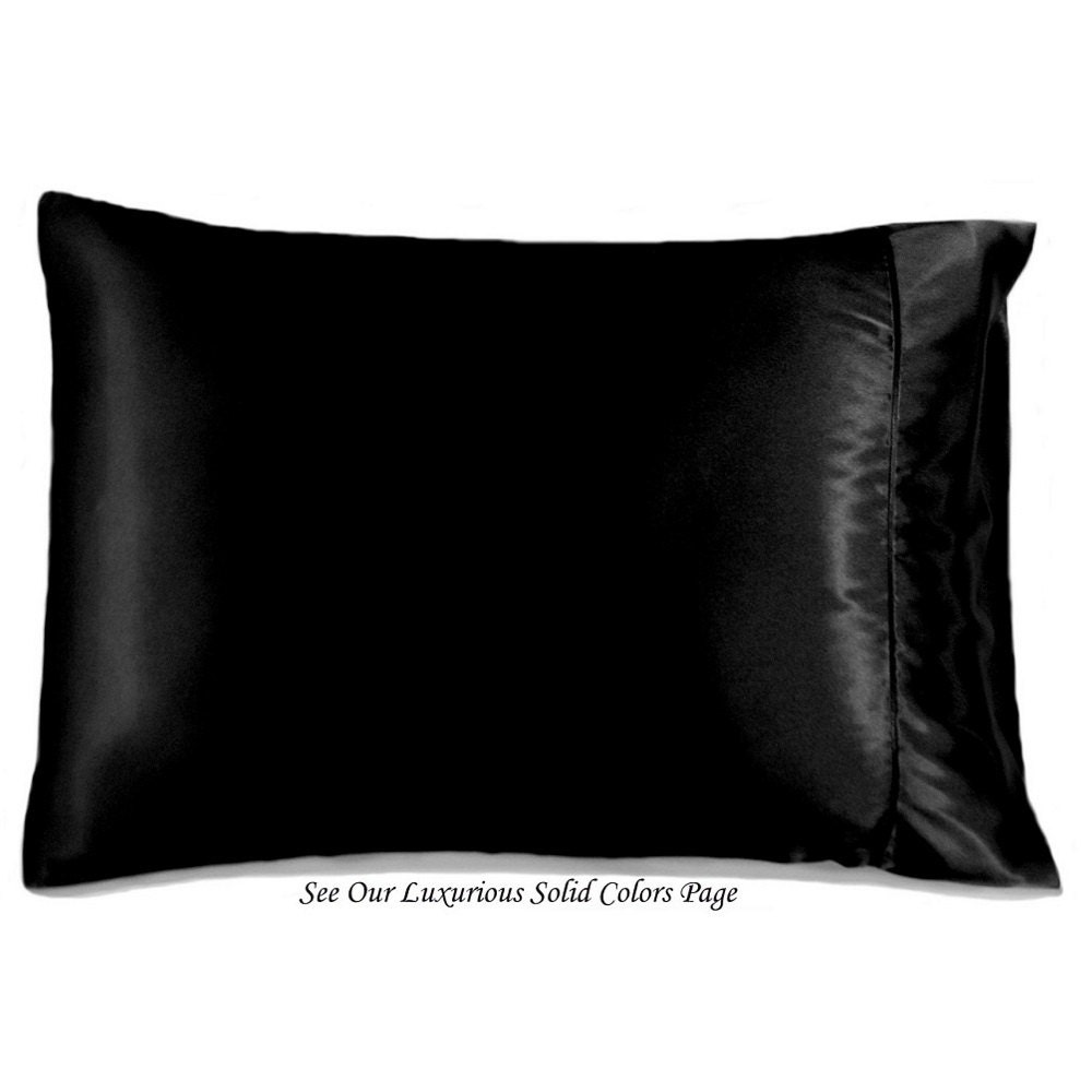 Black Satin Pillowcases, All Sizes. Sensual, Romantic Gift for Him or