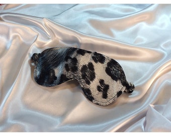 Handmade Satin Sleep Mask, Gray and Black, Blindfold Gift