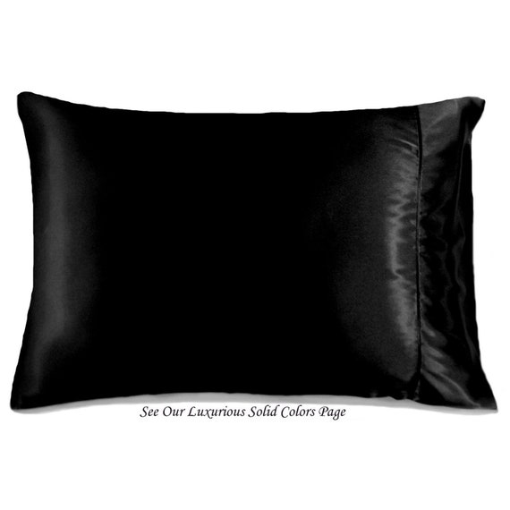 Romantic Gift For Her Or Him Black Satin Pillowcases Queen Etsy