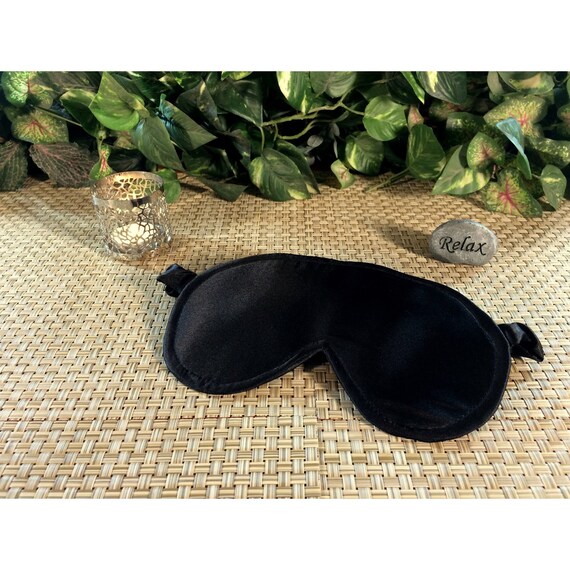 Black Satin Sleep Mask. Best Eye Cover for Men. Eye Mask for Etsy