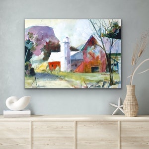Upstate New York Farm, Original Watercolor Painting & Fine Art Prints, Rural Wall Decor, Schoharie County  New York Landscape Painting,