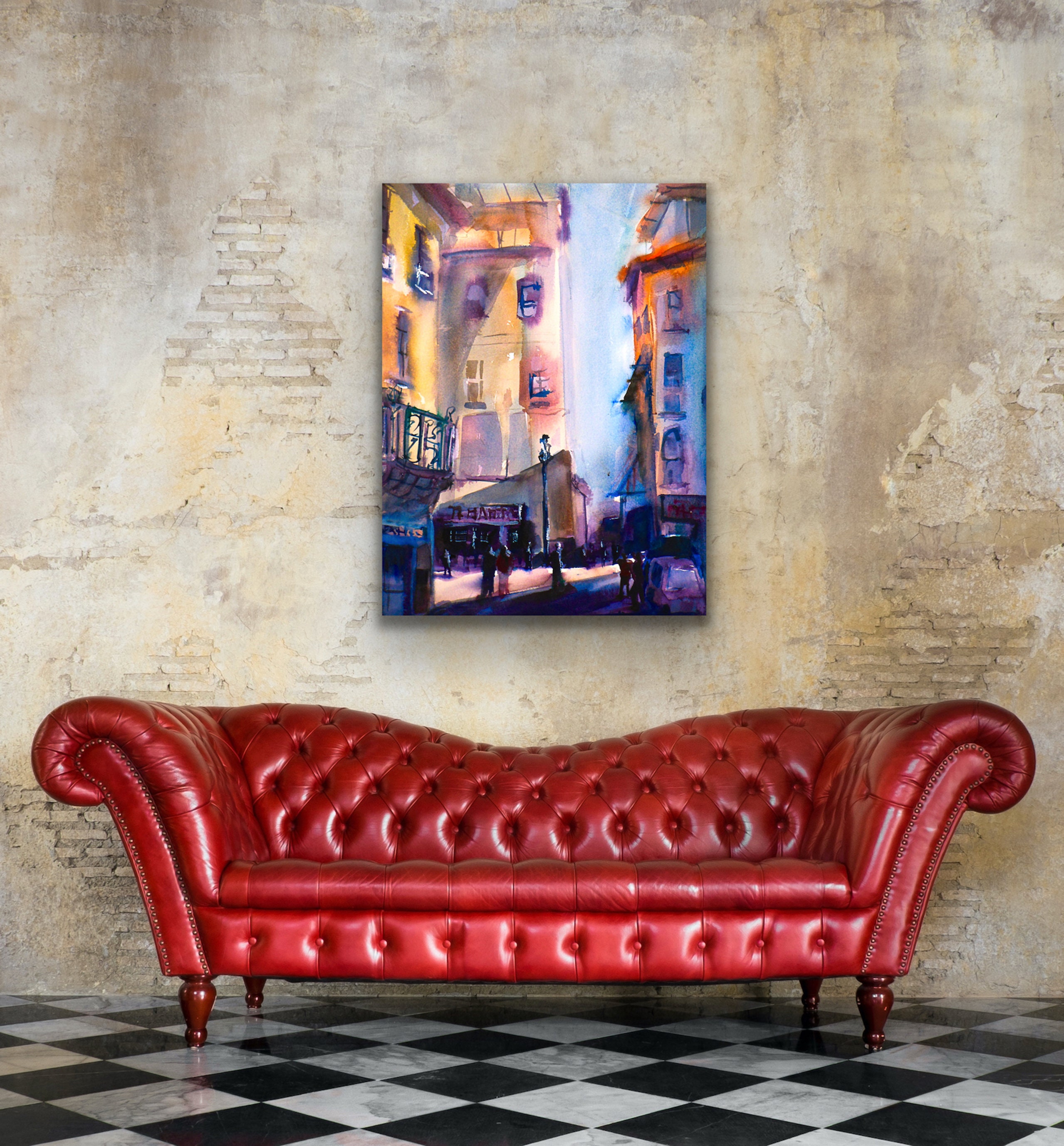 Rome Italy Painting, Italian Cityscape, Italy Watercolor Painting