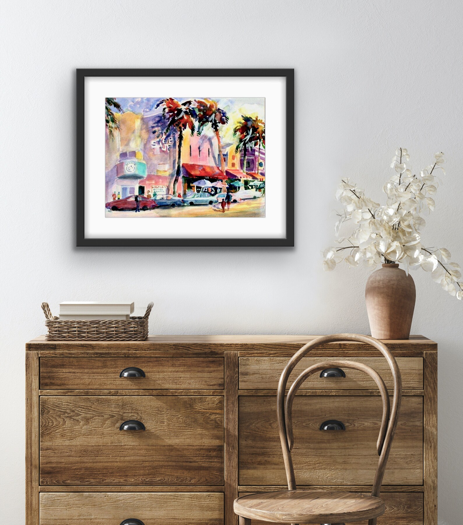 Sarasota Florida Main Street Print from Original Watercolor Etsy