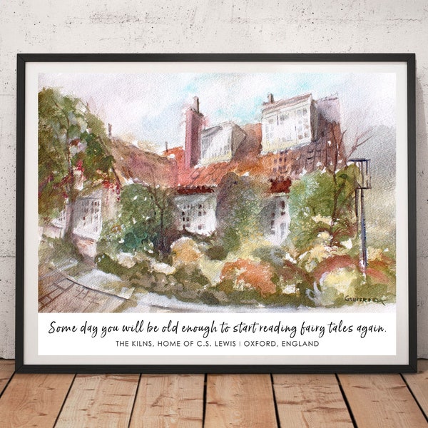 CS Lewis Quote Painting,C.S. Lewis Homestead Painting,The Kilns House Painting,C.S. Lewis house painting, C.S. Lewis Quote Prints Wall Decor