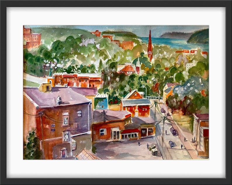 Poughkeepsie Walkway Painting, Original Painting & Prints, Poughkeepsie, New York Art, Hudson