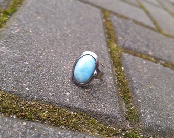 Larimar ring, handmade ring, tiffany technique, gift for her, ring with larimar, larimar, blue ring