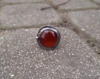 Carnelian ring, handmade ring, tiffany technique, gift for her, gift for mother, mother's day, carnelian ring, big ring, carnelian