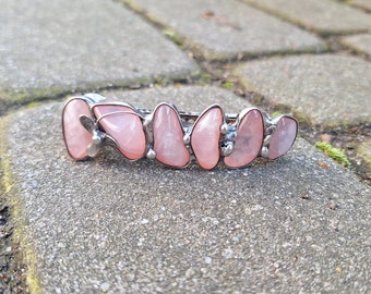 Stone buckle, hair buckle, buckle, for hair, barrette, pink barrette, pink quartz