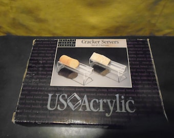 Vtg Acrylic Cracker Trays 2 in box