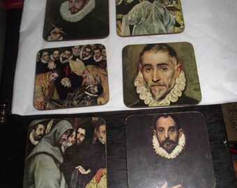 Set 6 Classic Art Coasters Drink/Bar Coasters