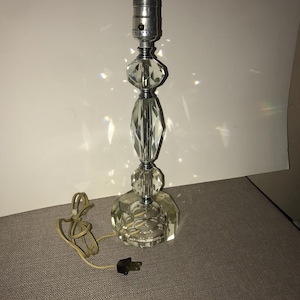 Art Deco Stacked Crystal Table Lamp bakelite plug