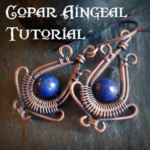 TUTORIAL PagodaEarrings - Wire Wrapped Earring Lesson - Wirewrapped Dangling Earring Class - Round Bead Earring Pattern - 6mm Gemstone Beads