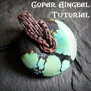 TUTORIAL Interlock Bail Wrap Pendant Lesson Wire Wrapped Donut Necklace Go-Go Wrap or Top-Drilled Pendant Bead Wire Weave image 1